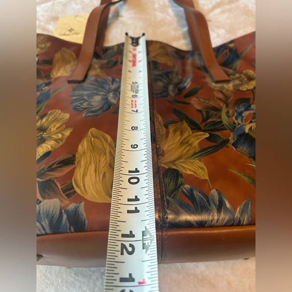 NWT Patricia Nash Enlightened Garden Kemble Tote Brown Leather Floral w Dust Bag - Picture 8 of 11